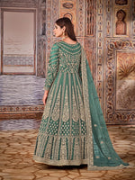 Thumbnail for Anaita Green Embroidered Net Anarkali Suit - Distacart