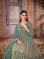 Thumbnail for Anaita Green Embroidered Net Anarkali Suit - Distacart