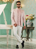 Thumbnail for Raivat Ethnic Art Silk Embroidery and Thread Work Jodhpuri in Onion Pink Colour