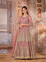 Thumbnail for Anaita Light Purple Embroidered Net Anarkali Suit - Distacart