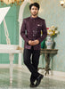 Raivat Ethnic Art Silk Embroidery and Thread Work Jodhpuri in Wine Colour - Distacart