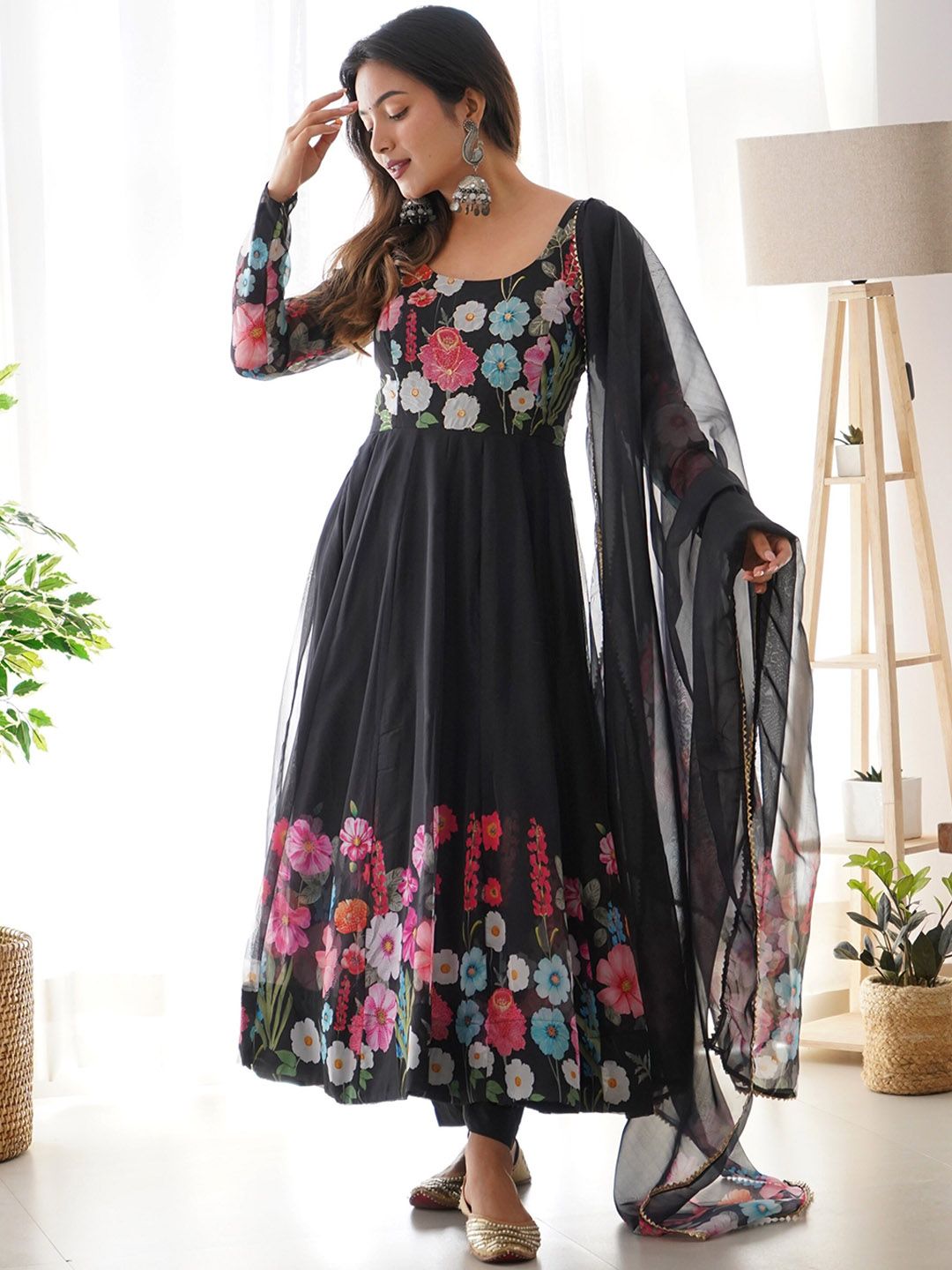 Kalini Women Floral Printed Regular Kurta with Trousers & With Dupatta - Distacart