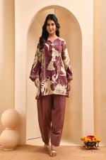 Thumbnail for Vaasva Women Brown Cotton Cord Set With Fashi Pant