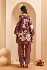 Thumbnail for Vaasva Women Brown Cotton Cord Set With Fashi Pant