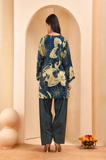 Thumbnail for Vaasva Women Cobalt Blue Cotton Cord Set With Fashi Pant