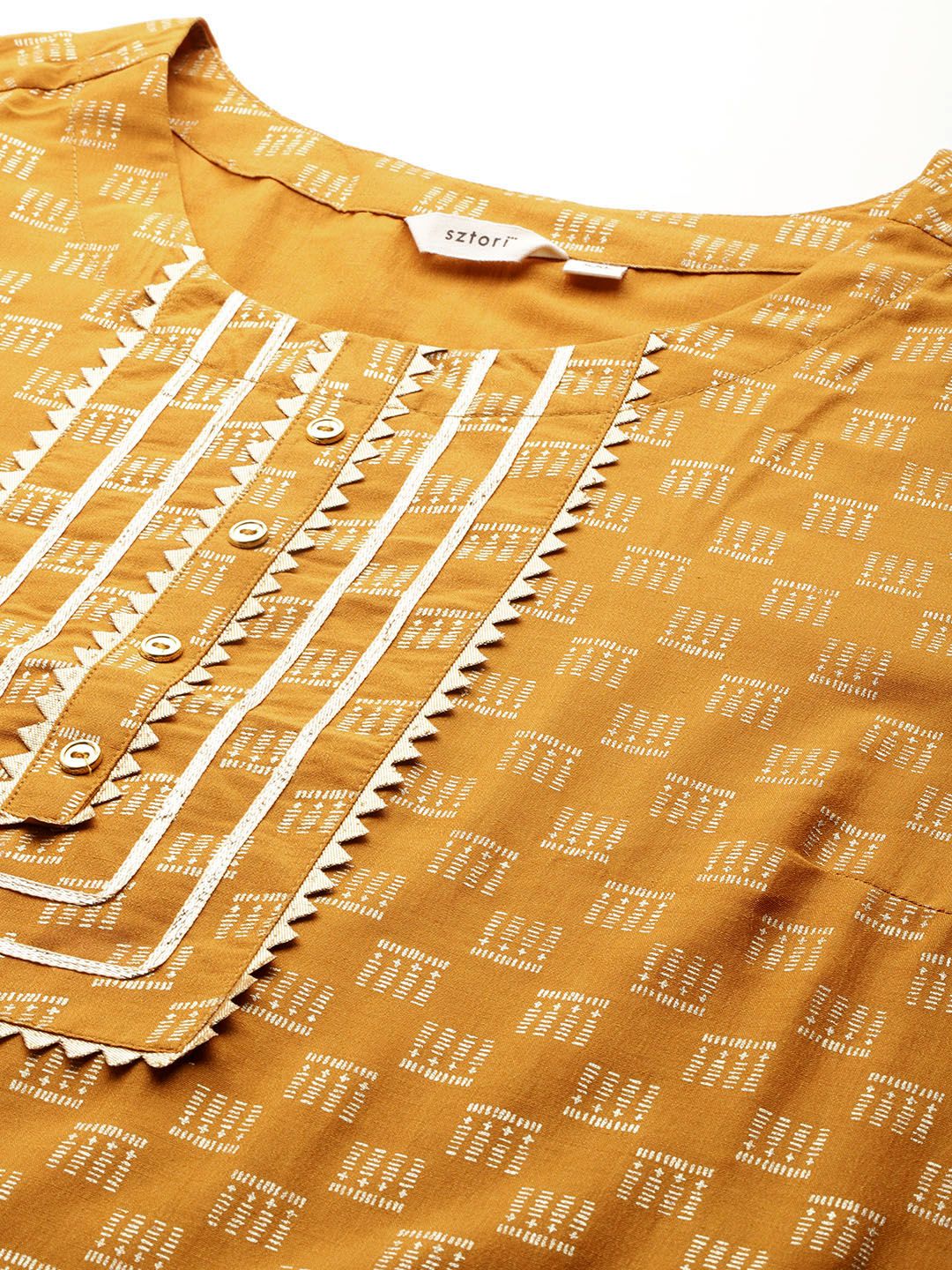 Sztori Plus Size Printed Gotta Patti Kurta - Distacart