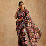 Thumbnail for Teeya Creation Black Color Georgette Embroidery Work Saree - Distacart