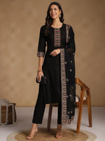 Thumbnail for Anouk Regular Printed Kurta with Trousers & With Dupatta