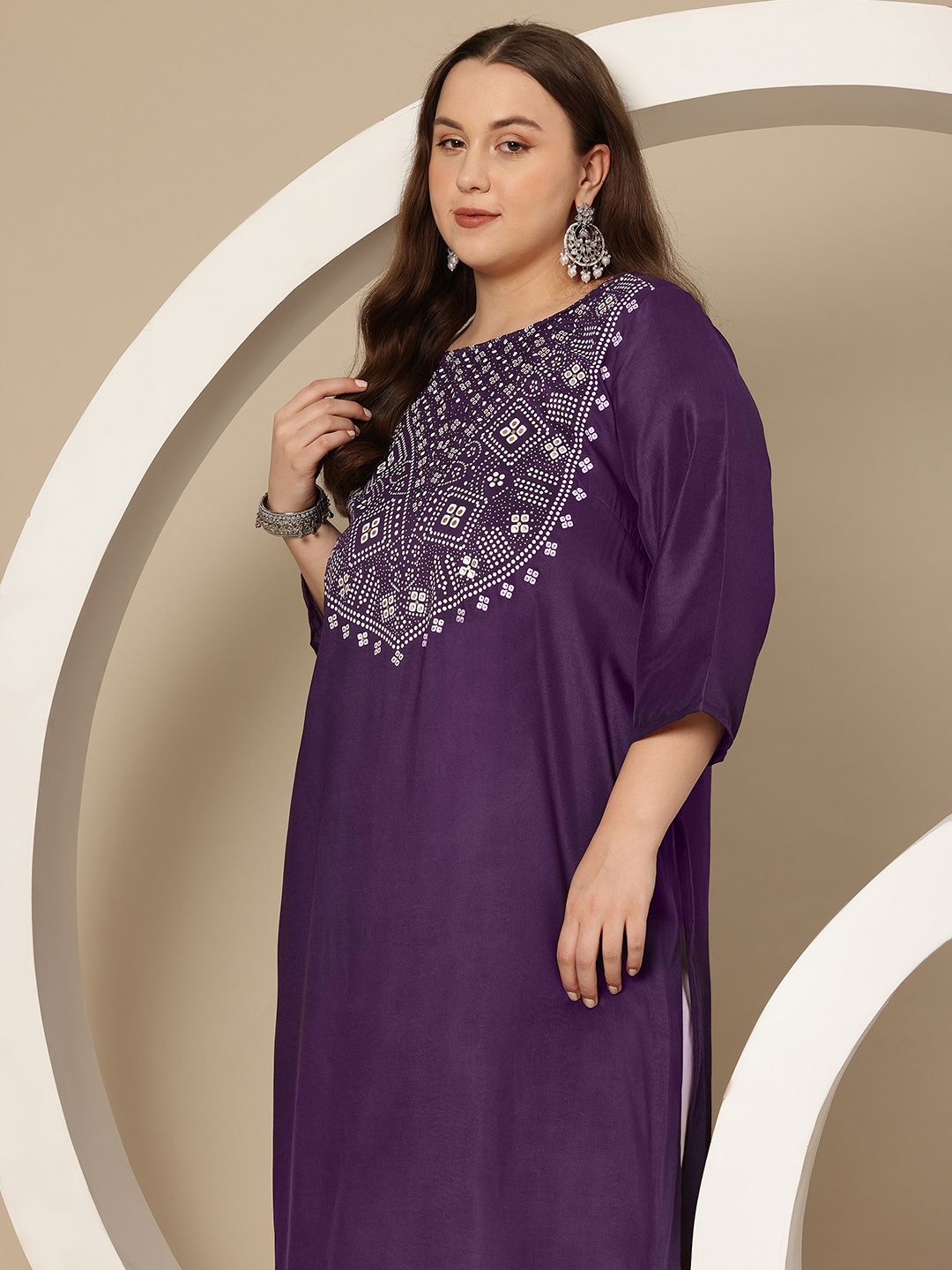 Sztori Plus Size Geometric Print Kurta - Distacart