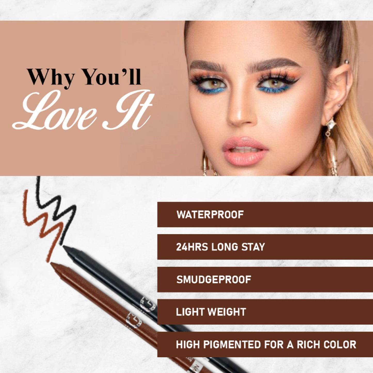 Matt Look Single Stroke Eyeliner Kohl Kajal - Deep Blue - Distacart