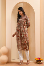 Thumbnail for Vaasva Women Ajrakh Printed Kurta Pant Set