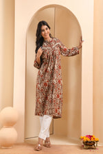 Thumbnail for Vaasva Women Ajrakh Printed Kurta Pant Set