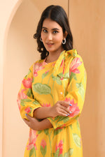 Thumbnail for Vaasva Women Floral Printed Lemon Dress