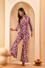 Thumbnail for Vaasva Women Ikat Cord Set With Bell Bottom Pants