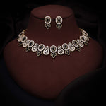 Thumbnail for Tehzeeb Creations Gold-Polished Black Colour Choker With Dangle Earrings - Distacart