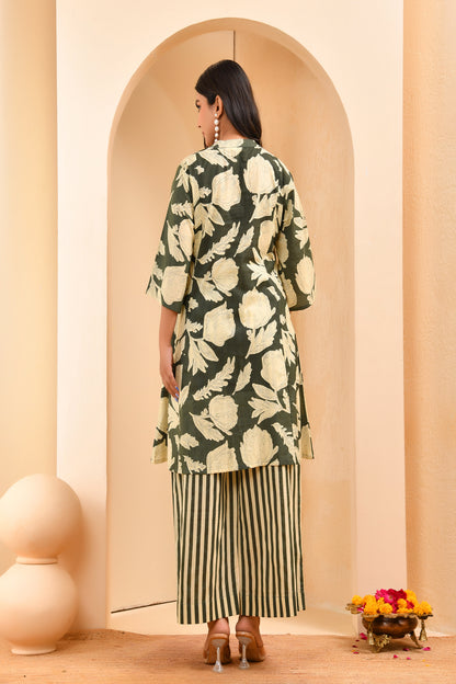 Vaasva Women Floral Aline Printed Cord Set - Distacart