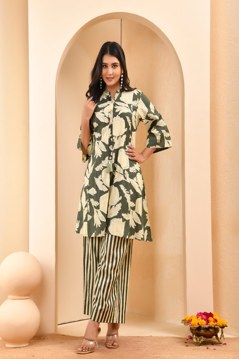 Vaasva Women Floral Aline Printed Cord Set - Distacart