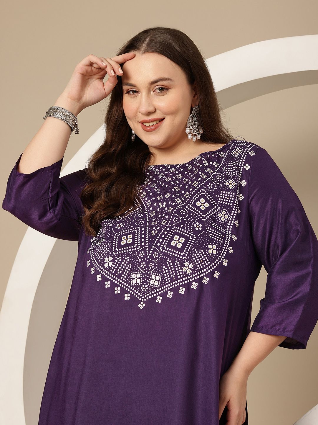 Sztori Plus Size Geometric Print Kurta - Distacart