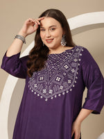 Thumbnail for Sztori Plus Size Geometric Print Kurta