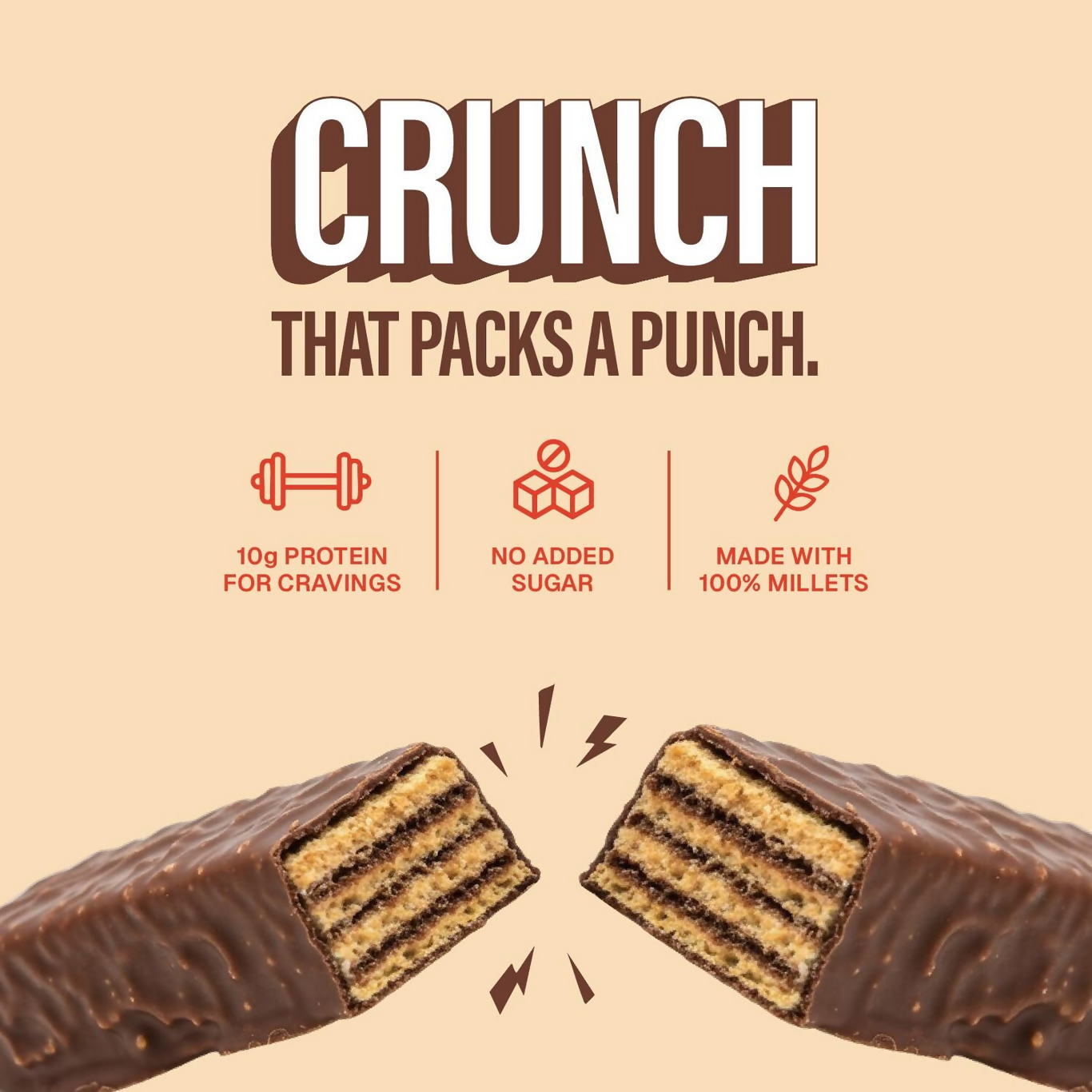 Phab Millet Wafers - Mocha Latte Protein Wafer Chocolate - Dista