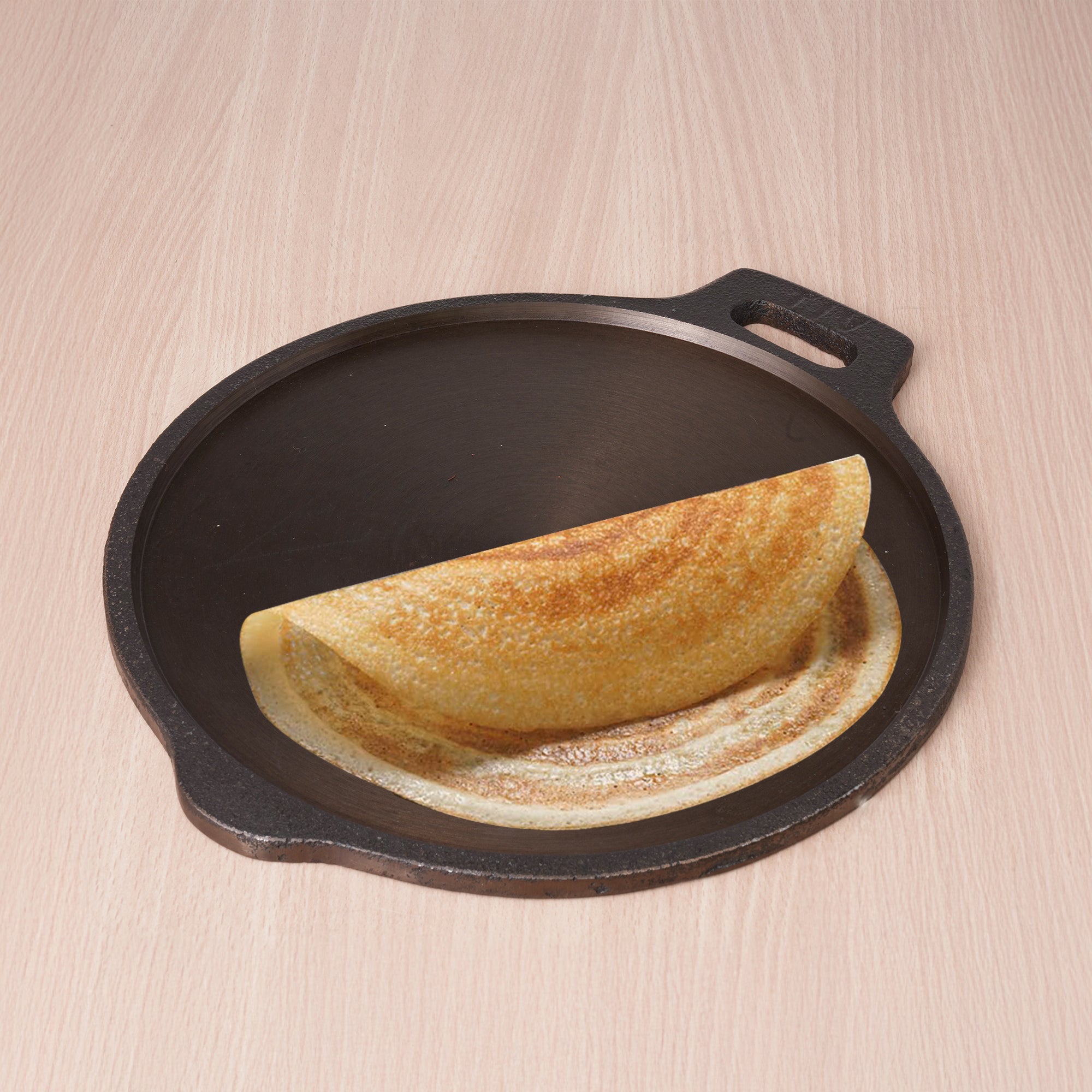 The Indus Valley Super Smooth Cast Iron Tawa,Pre-seasoned, Nonstick, 100% Pure, Toxin-free, Induction, 28/30.5cm, 2.8/2.9kg - Distacart