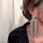 Thumbnail for Tehzeeb Creations Women's Long Tassel Stud Earring Healing Crystal - Distacart