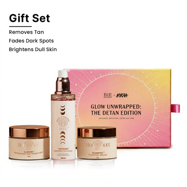 BiE Glow Unwrapped: The Detan Edition - Refreshes, Brightens & Evens Skin Tone Gift Set & Combo