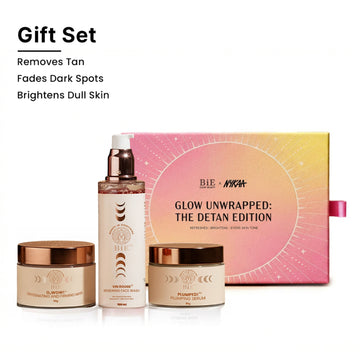BiE Glow Unwrapped: The Detan Edition - Refreshes, Brightens & Evens Skin Tone Gift Set & Combo