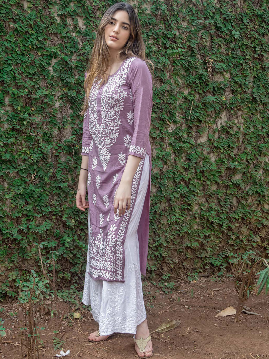 Kalini Ethnic Motifs Embroidered Thread Work Cotton Straight Kurta - Distacart