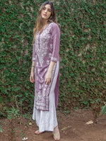Thumbnail for Kalini Ethnic Motifs Embroidered Thread Work Cotton Straight Kurta - Distacart