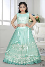 Thumbnail for Wedding Designer Sky Net Kidswear Lehenga - Aaradhna - Distacart