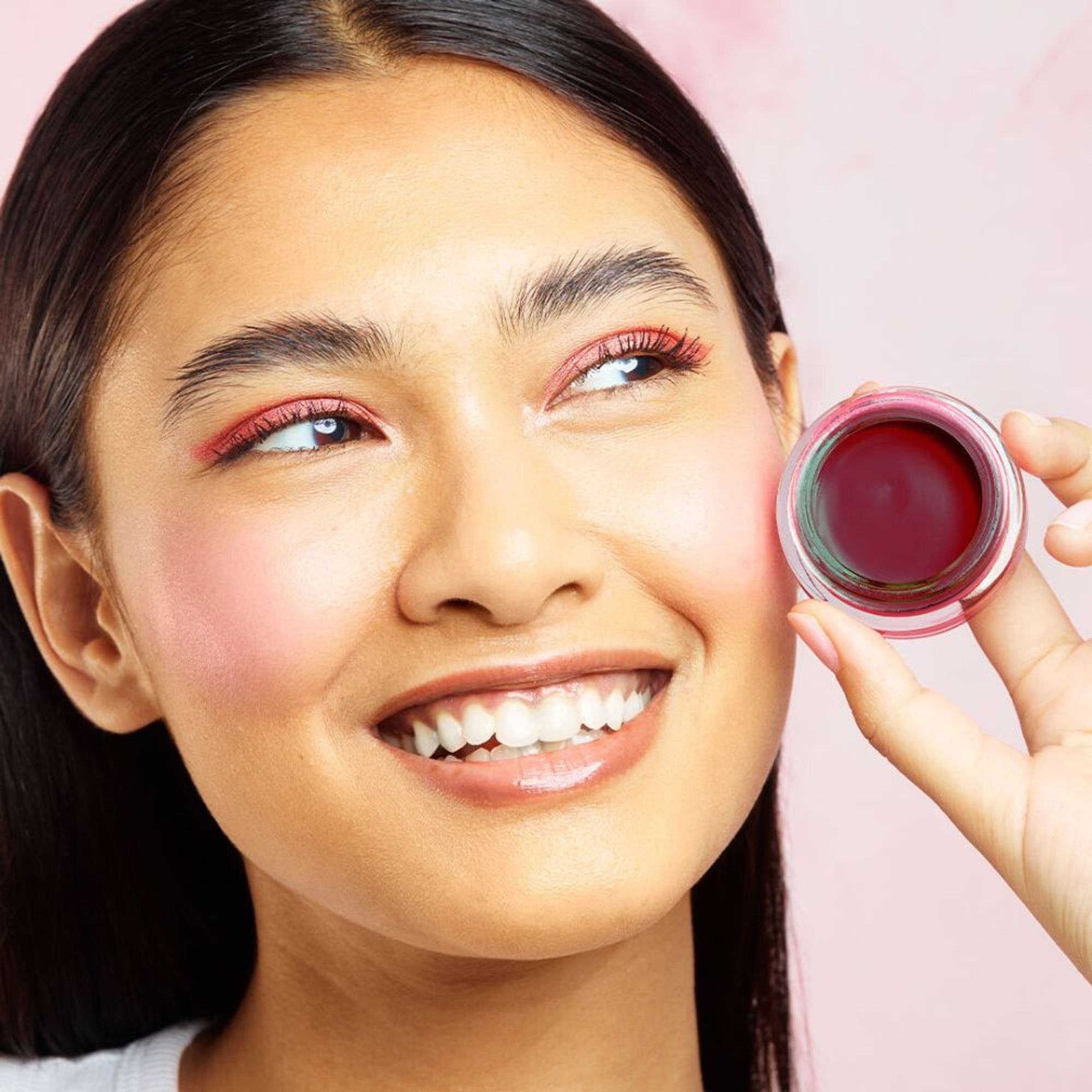 Makeup Revolution Mousse Blush - For Cheeks & Eyes Non Sticky-Soft Focus Effect - Passion Deep pink - Distacart