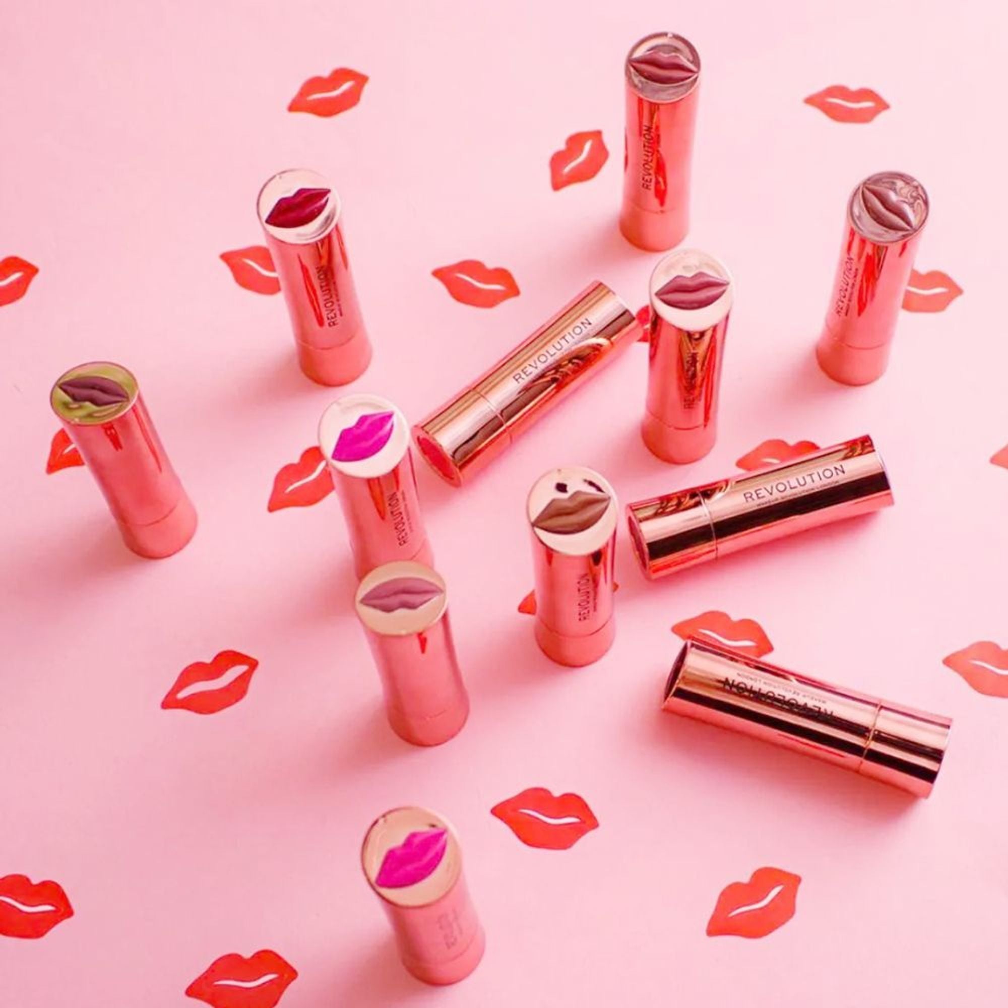 Makeup Revolution Satin Kiss Lipstick - Heart Race Peach Nude - Distacart