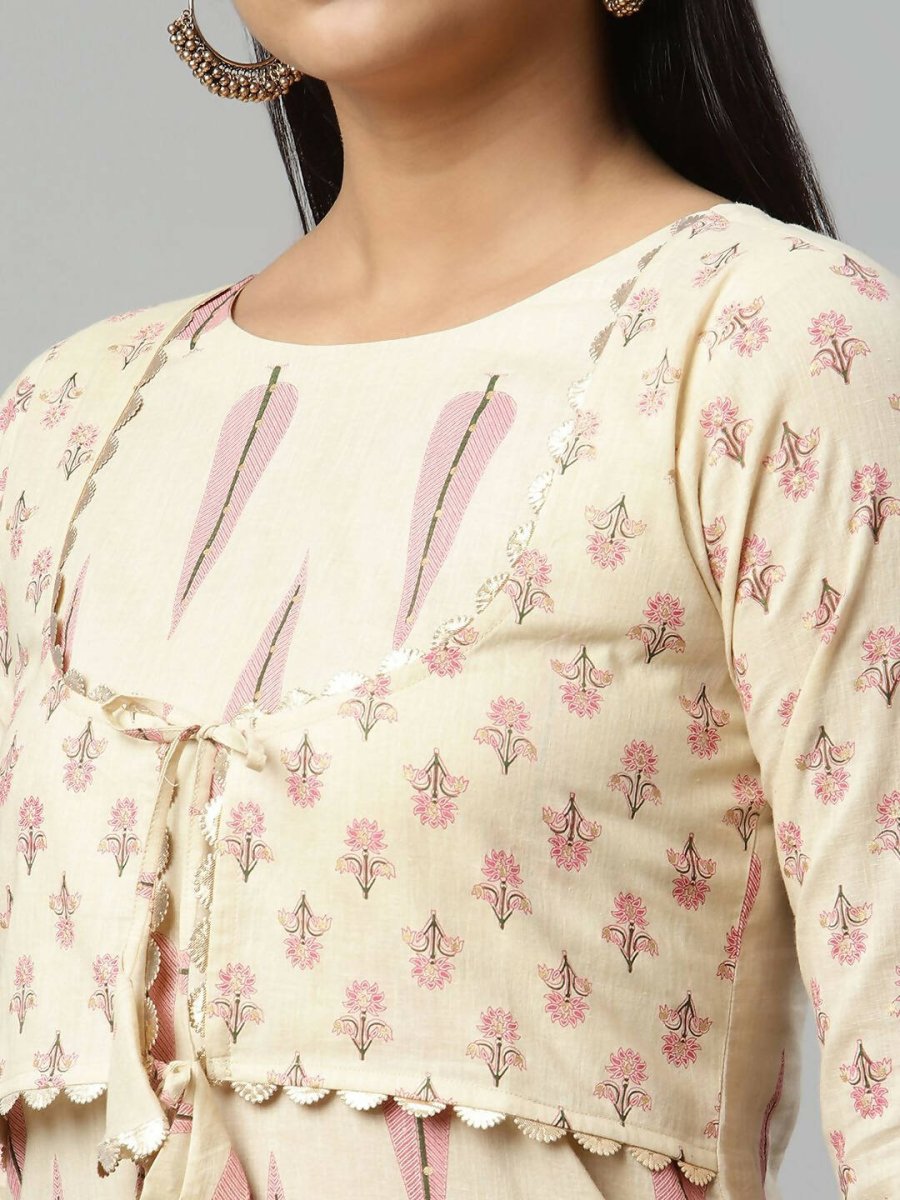 Ahalyaa Womens Chiku Pure Cotton Printed Kurtas - Distacart
