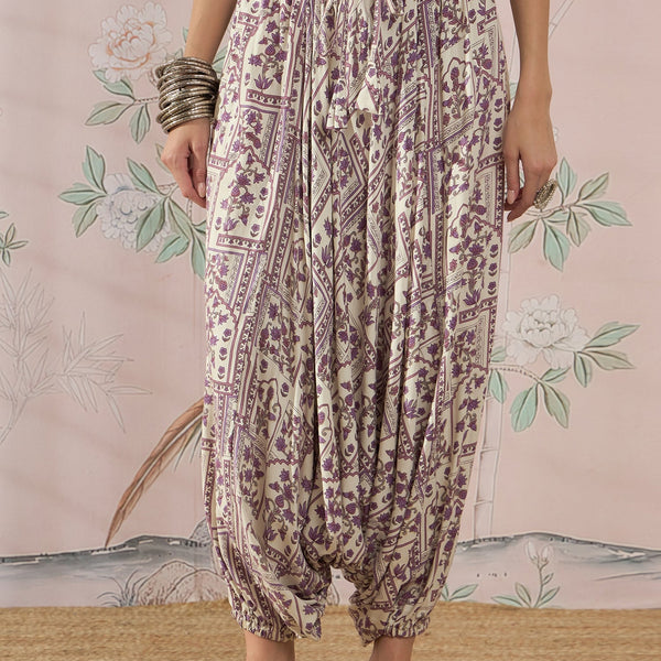 InWeave Mauve Ethnic Window Harem Pant - Distacart