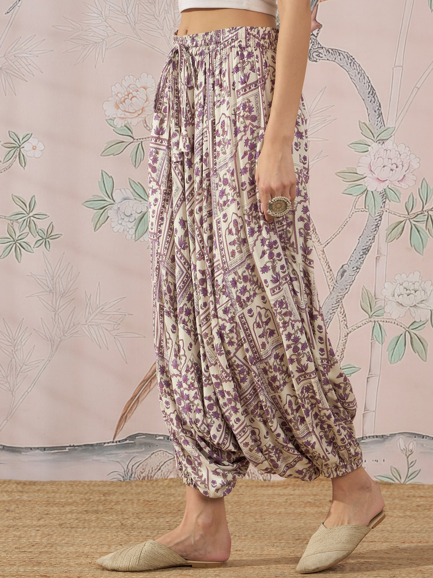 InWeave Mauve Ethnic Window Harem Pant - Distacart