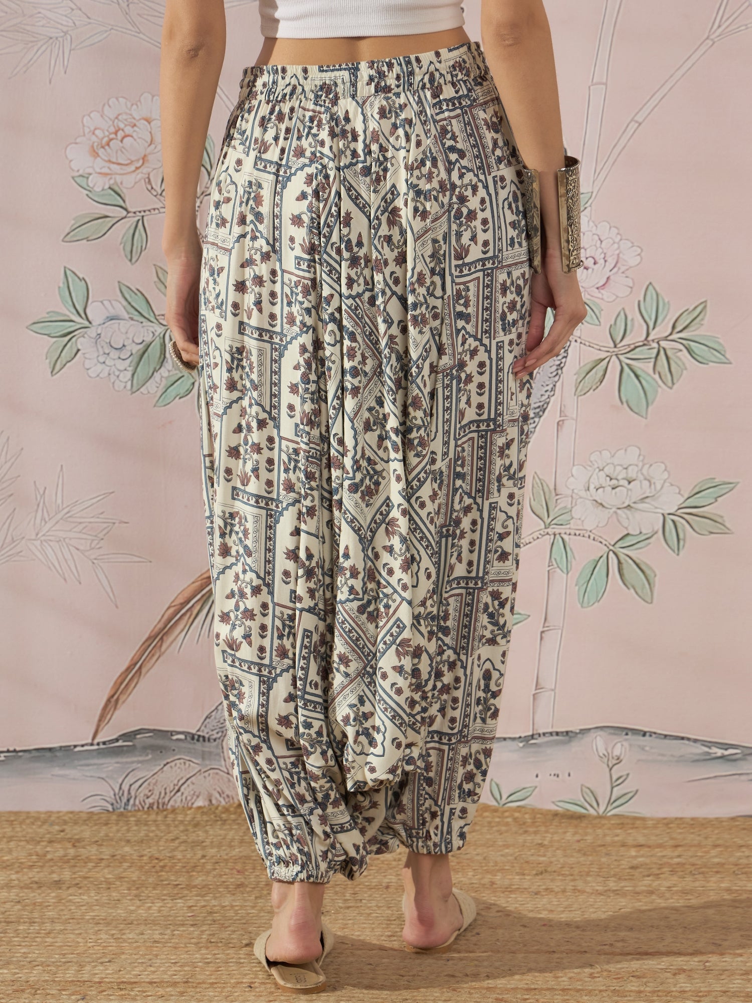 InWeave Cadet Blue Ethnic Window Harem Pant - Distacart