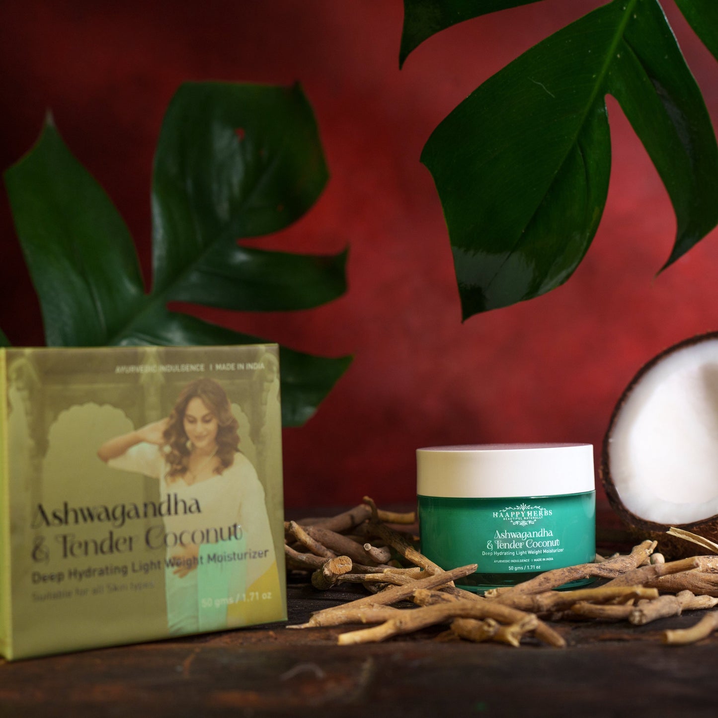 Haappyherbs Ashwagandha & Tender Coconut Deep Hydrating Light Weight Moisturizer - Distacart