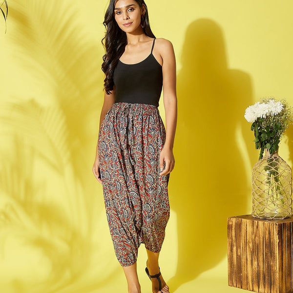 InWeave Maroon Kalamkari Harem Pant - Distacart