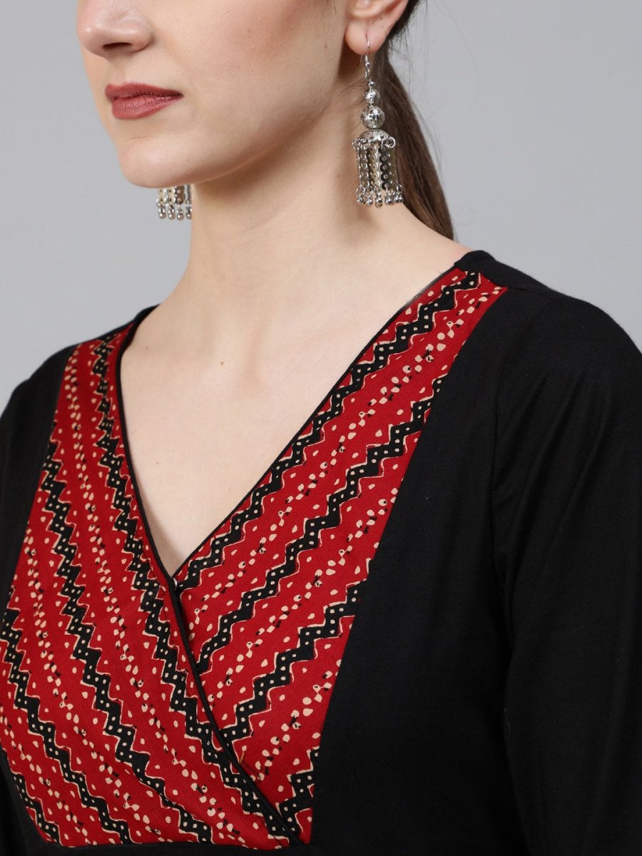 Aks Ethnic Motifs Yoke Design Pure Cotton Kurta And Trousers - Distacart