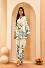 Thumbnail for Vaasva Women White Placement Floral Printed Cord Set