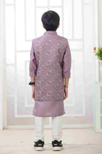 Thumbnail for Raivat Ethnic Art Silk Embroidery Work 3 Pics Jacket Set In Onion Pink Colour - Distacart