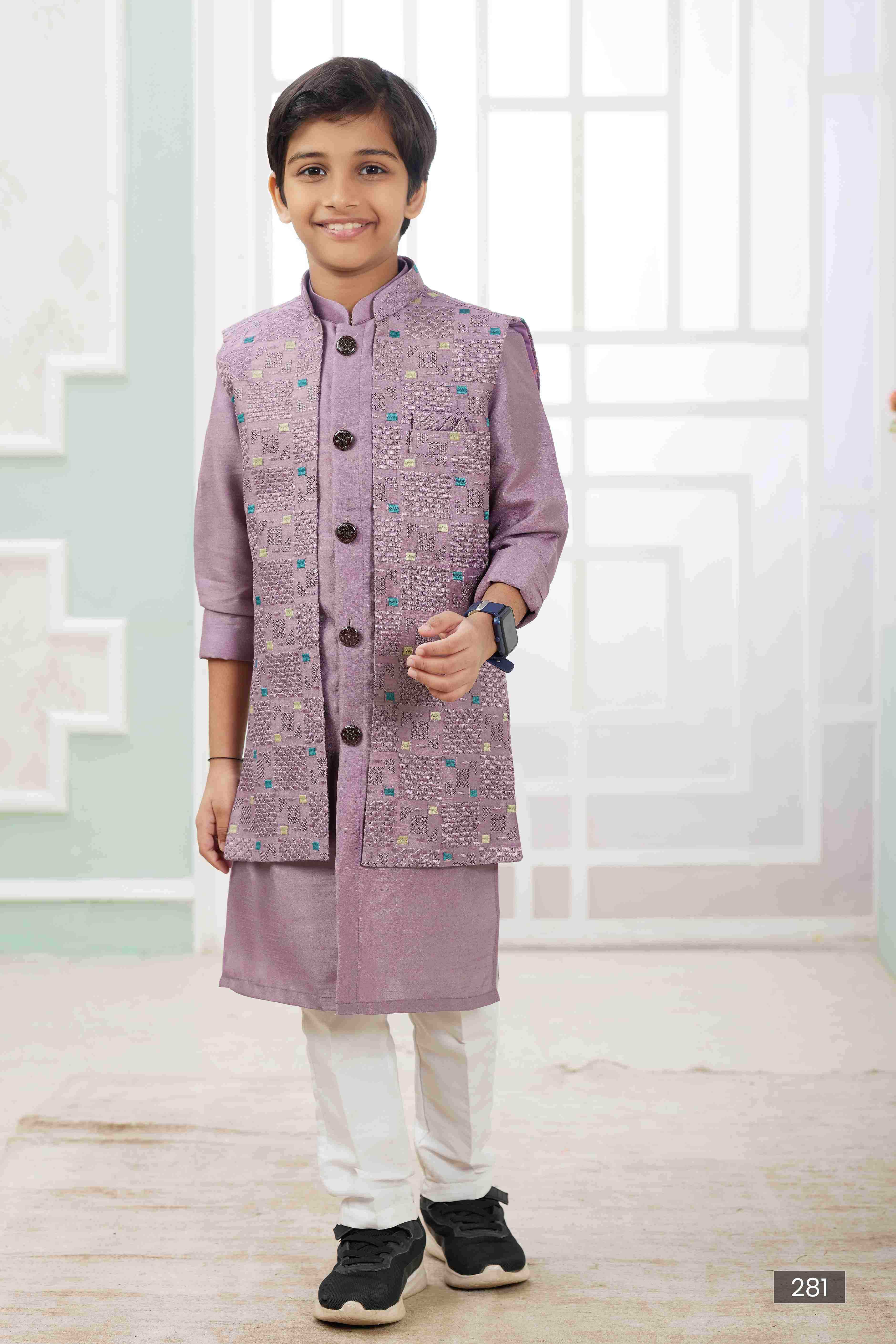Raivat Ethnic Art Silk Embroidery Work 3 Pics Jacket Set In Onion Pink Colour - Distacart