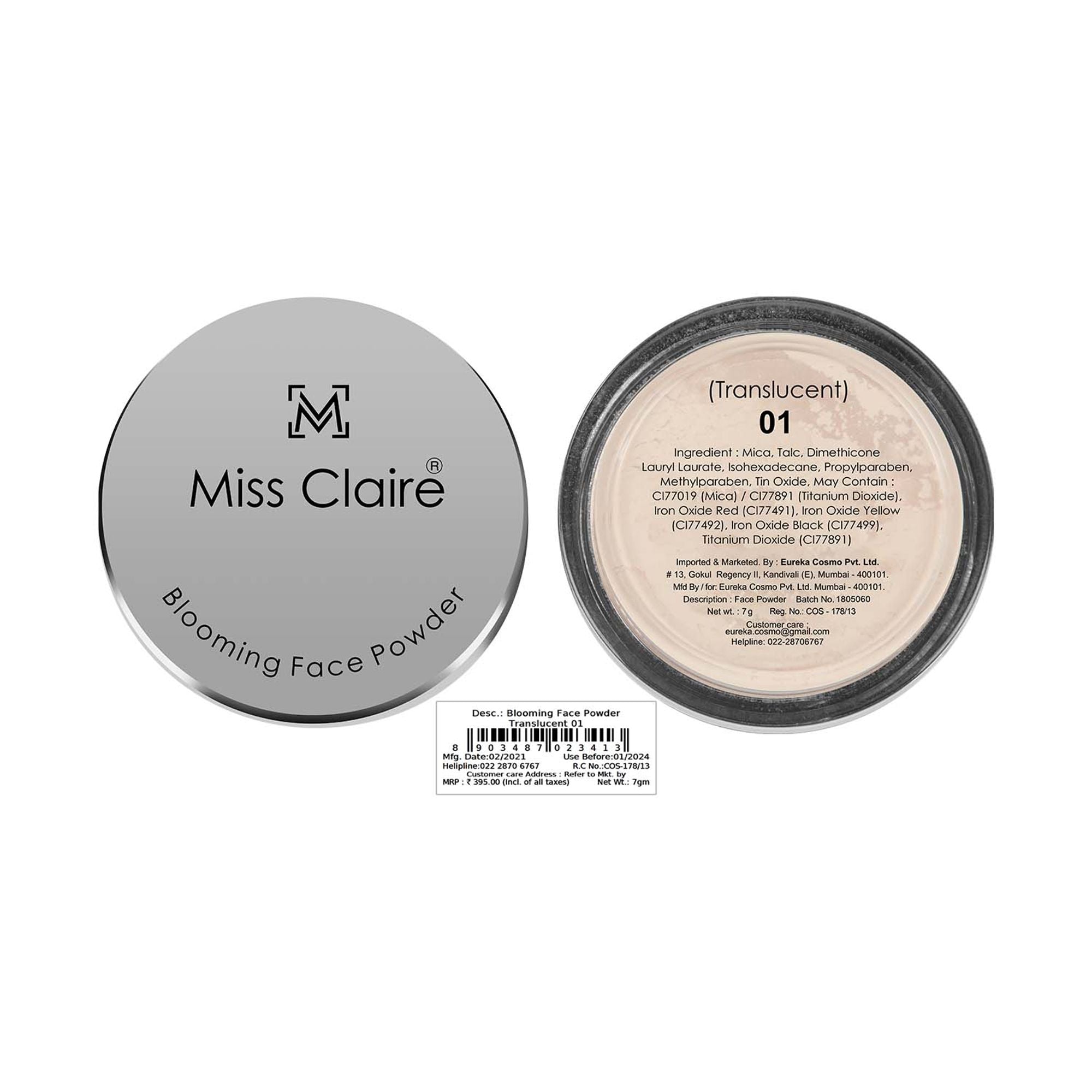 Miss Claire Blooming Face Powder - Translucent 01