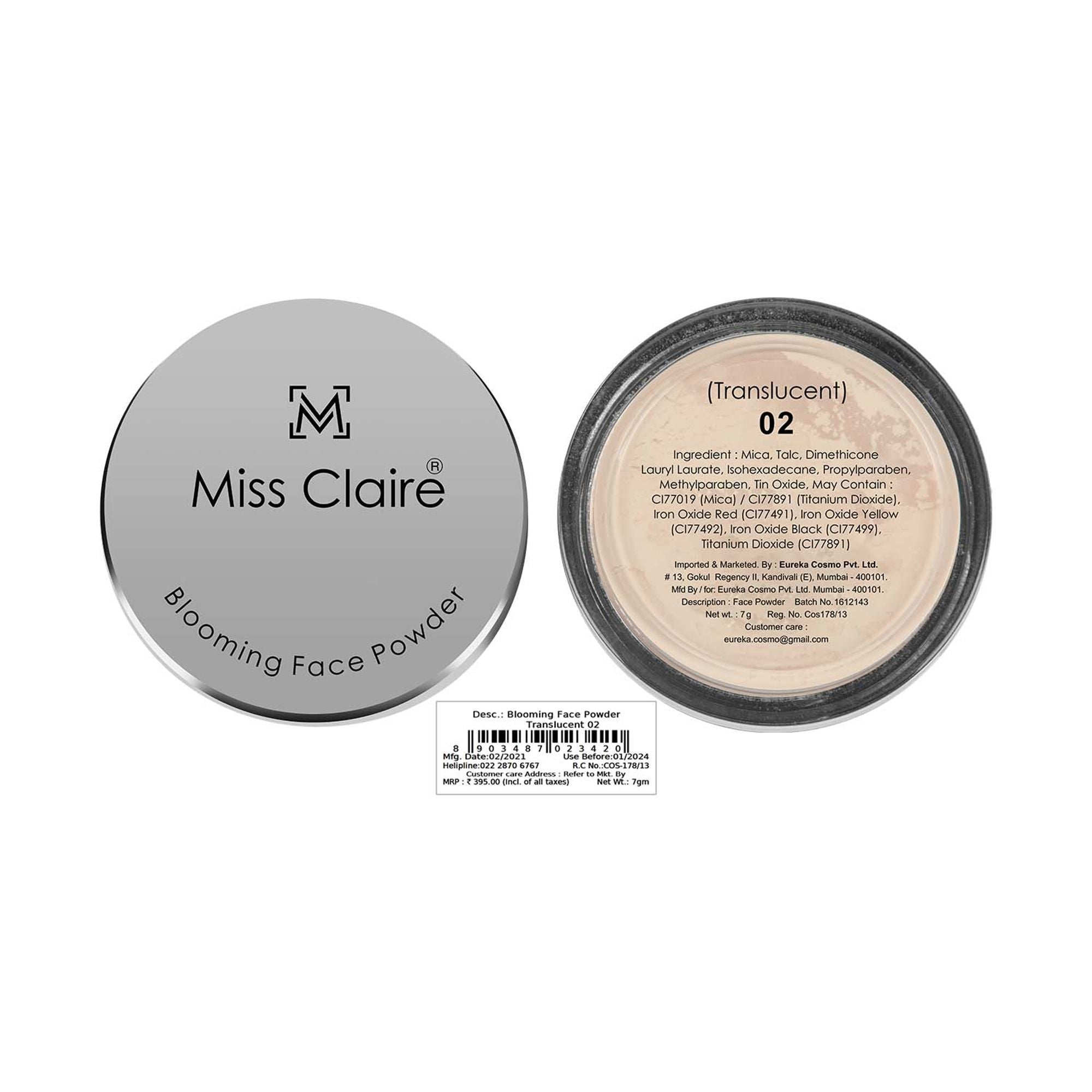 Miss Claire Blooming Face Powder - Translucent 02