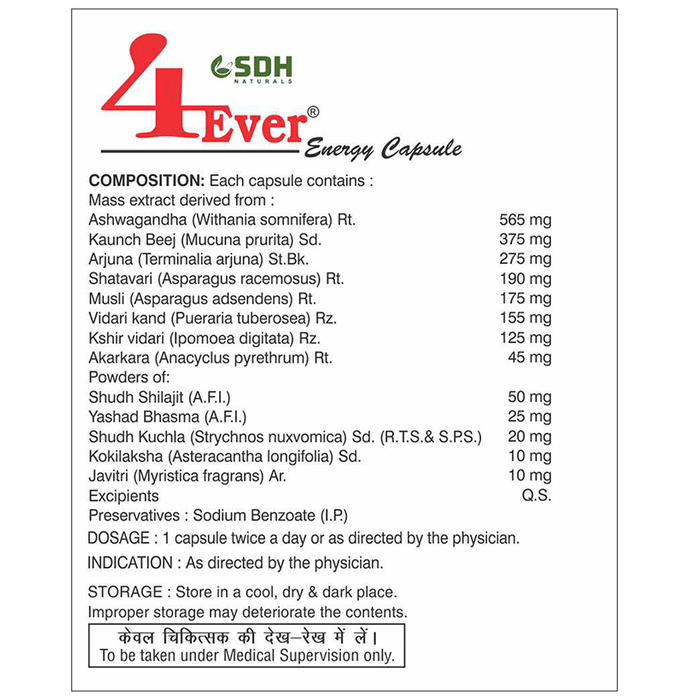 SDH Naturals 4Ever Energy Capsule (30 Each)