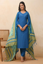 Thumbnail for Vaasva Women Black Embroidered Suit Set