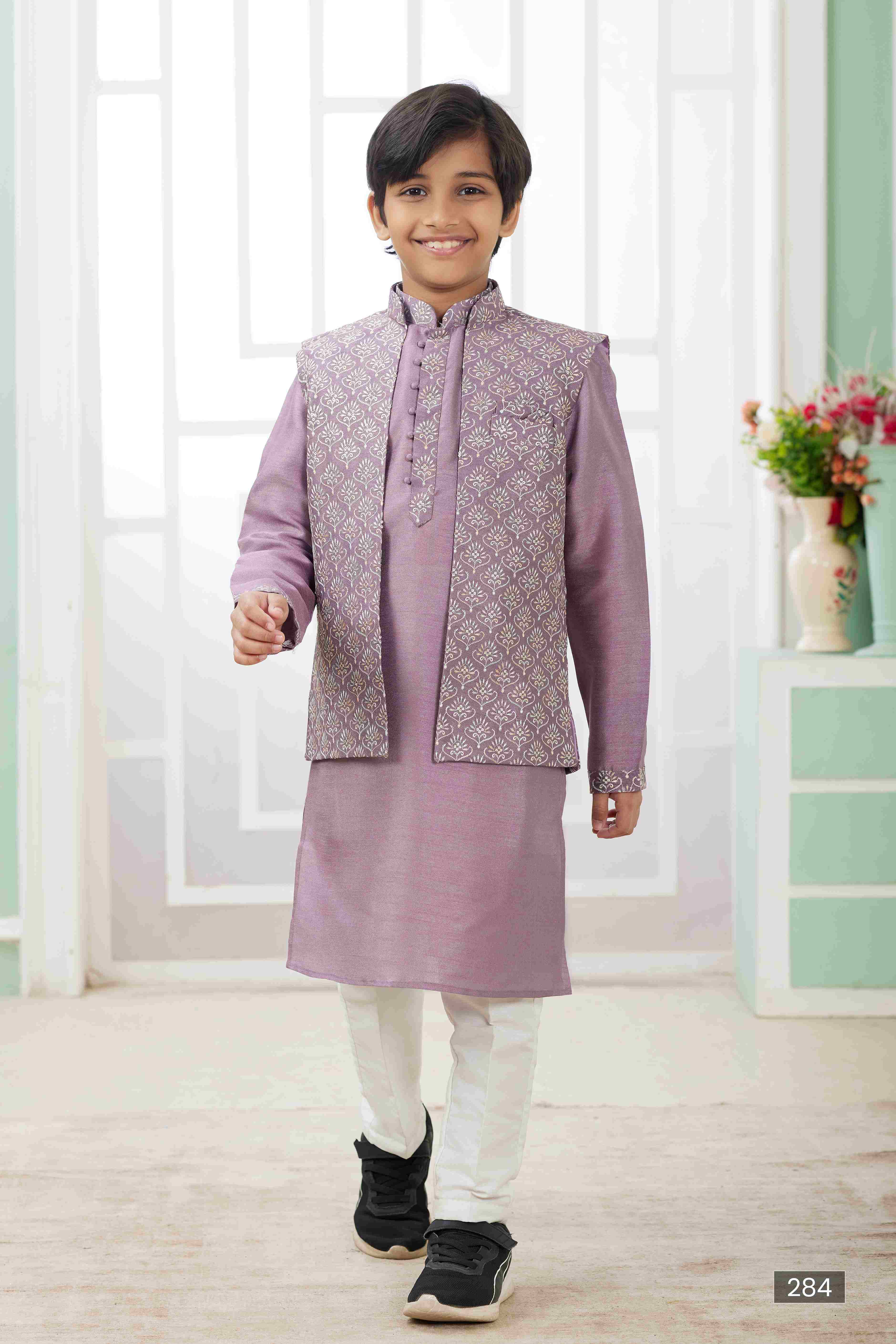 Raivat Ethnic Art Silk Embroidery Work 3 Pics Jacket Set In Dark Onion Pink Colour - Distacart