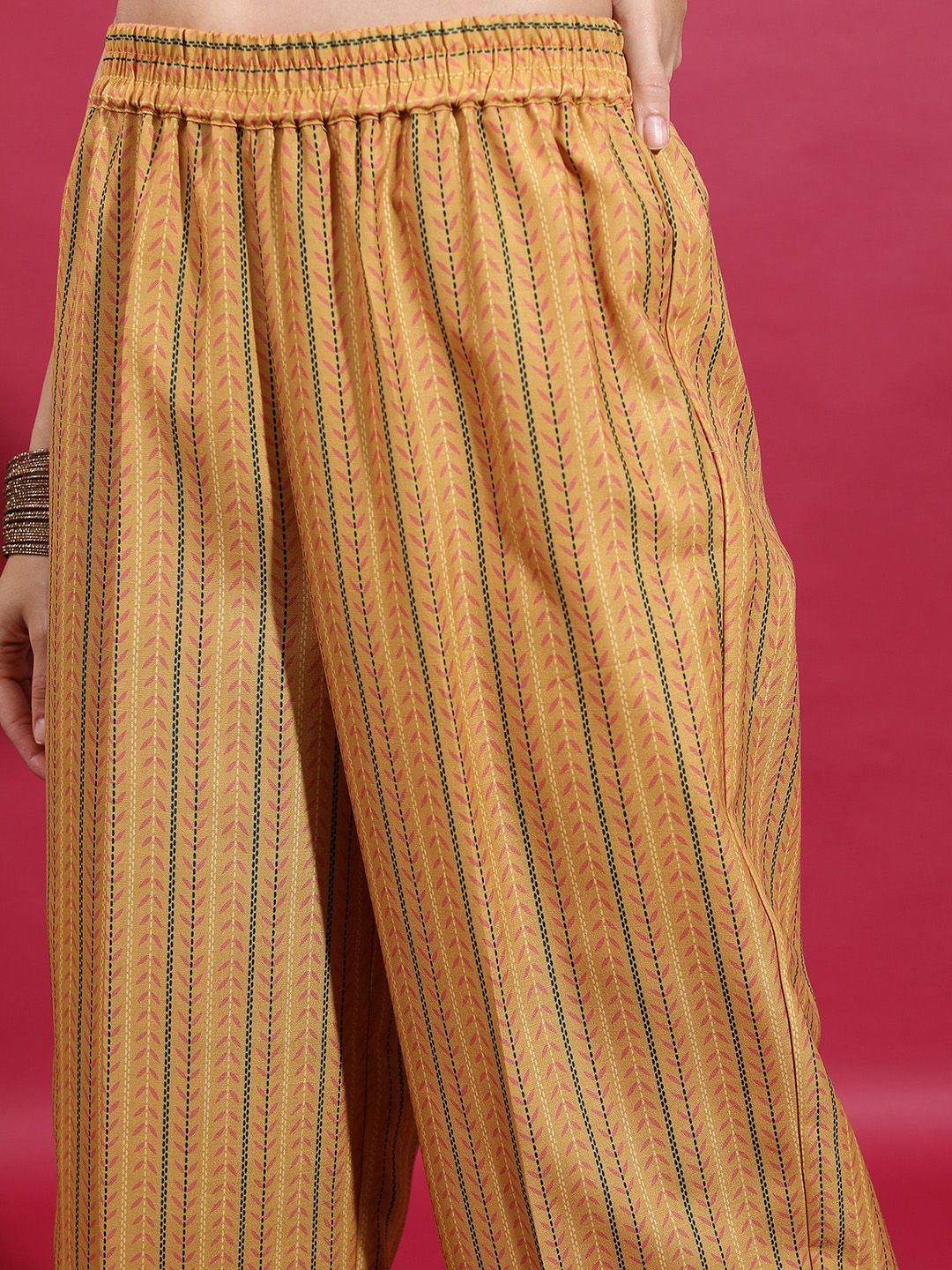 Vishudh Floral Printed Straight Kurta & Palazzos With Dupatta