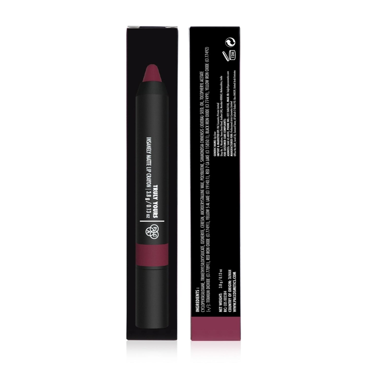 PAC Studio Insanely Matte Lip Crayon - Truly Yours - Distacart